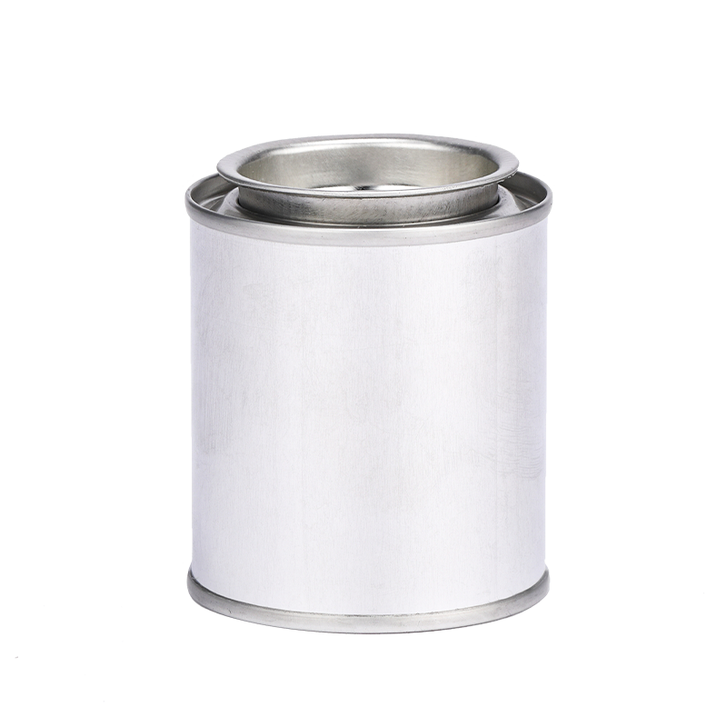 Boîte de conserve ronde en argent, sans doublure, avec peinture/colle, 100 ml