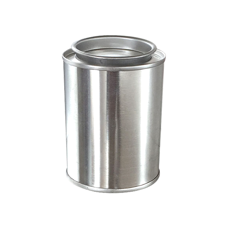 Boîte de conserve ronde en argent, peinture/colle, sans doublure, 185 ml