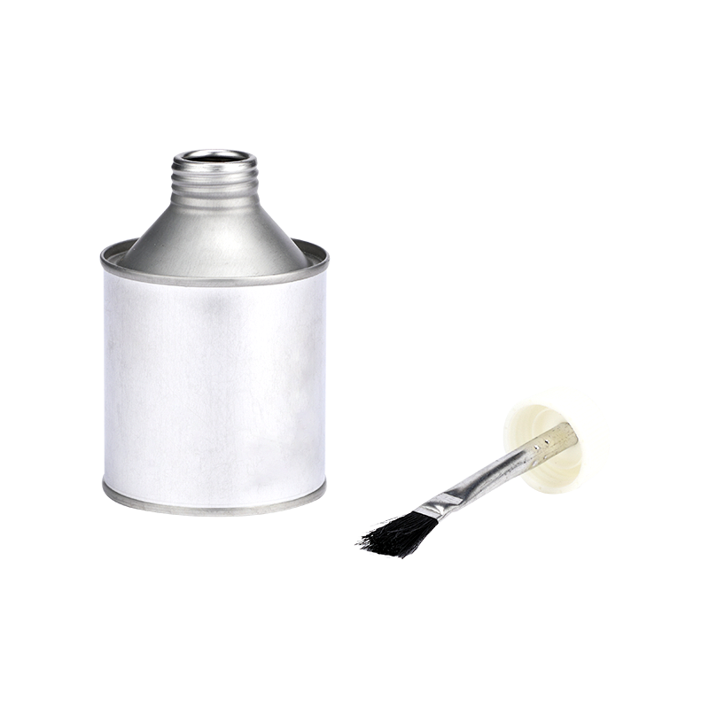 Boîte de conserve ronde à vis de colle pour réparation de pneus, 200ml/250ml, avec capuchon en plastique avec brosse